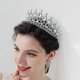 thumbnail image 5 of Corona nupcial barroca, corona de princesa de cristal de alta calidad, Tiara de cumpleaños, accesorios de vestido de novia (azul), 5 of 5