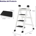thumbnail image 2 of Escalera Plegable Multifuncional Bluelander, Tipo Tijera 4 Peldaños, Antideslizante, Blanco, 2 of 5