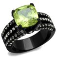 thumbnail image 1 of Alamode TK2491-10 Femmes IP Noir Bague en Acier Inoxydable avec AAA Grade CZ en Vert Pomme - Taille 10, 1 of 1