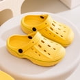 thumbnail image 6 of GPOECD Boys Clogs Kids Sandal Style Summer Garden Indoor Outdoor for Boys with Breathable Holes and Comfort Kids Slippers 6-10Y Yellow,8-9 Years, 6 of 7