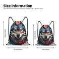 thumbnail image 2 of Xecao Tie-Dye Wolf Head Pattern Sports Drawstring Backpack - String Swim Gym Bag with Wet Proof Pocket for Women&Men-Medium, 2 of 6