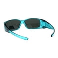 thumbnail image 4 of Polarized 53mm Translucent Plastic Narrow Rectangular Fit Over Sunglasses Teal, 4 of 4