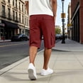 thumbnail image 3 of LONKITO Mens Cargo Shorts Elastic Waist Outdoor Fishing Hiking Shorts with Pockets Solid Color Casual Work Clothes, Size L, 3 of 8