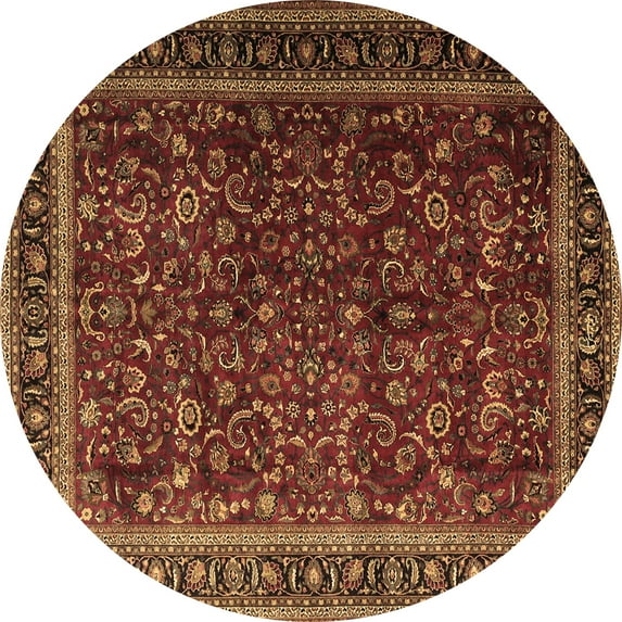 Ahgly Company Indoor Round Persian Brown Traditional Area Rugs, 6' Round