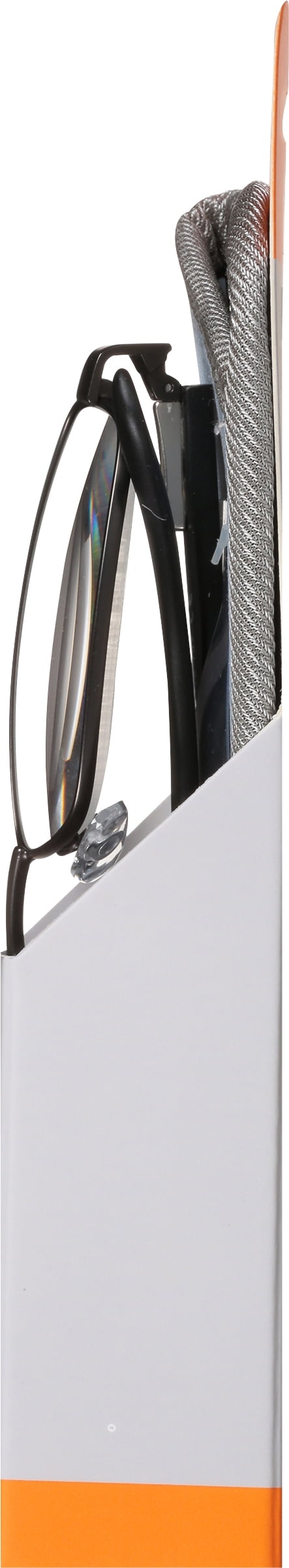 M+ Mens Rectangular Metal Reading Glasses Dgun 2.50 Reed in Gunmetal with Matte Black Temples