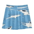 thumbnail image 2 of Girls' Skorts Elastic Waist Skorts with Inner Shorts Athletic Workout Shorts Skirts Cute Sharks Wearing Sunglasses Small, 2 of 9