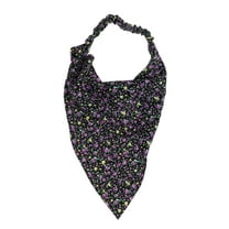 Unique Bargains 1 Pc Floral Headwrap for Women Black Purple