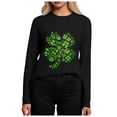 thumbnail image 4 of UngA St.Patricks Day Shirts Women Casual Long Sleeve Lucky Irish Shamrock Paddy's Day Graphic Tees Tops,Size XL, 4 of 8