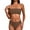 Brown, variant on Women Bandeau Bikini Set Sporty Swimsuits Push up Bikini Set Push up Swimsuits for Women Strapless High Waisted Two Piece Swimsuit Bandeau Bikini 2 Piece Swimwear Pink XL