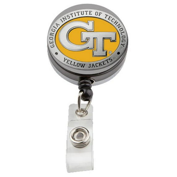 Heritage Metalworks BGR10463EY Georgia Tech Badge Reel with GT Logo, Yellow