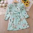 thumbnail image 5 of LYMAYTER Little Girls Ruffle Princess Dresses Kids Baby Cartoon Long Sleeve Dress Toddler Crewneck Casual Dress for 2-7 Years, 5 of 7