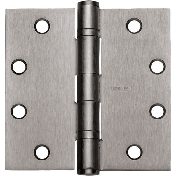 Stanley Security FBB17941226D 4.5 x 4.5 in. Steel Full Mortise Ball Bearing Standard Weight Square Corner Hinge, No. 068441 Satin Chrome