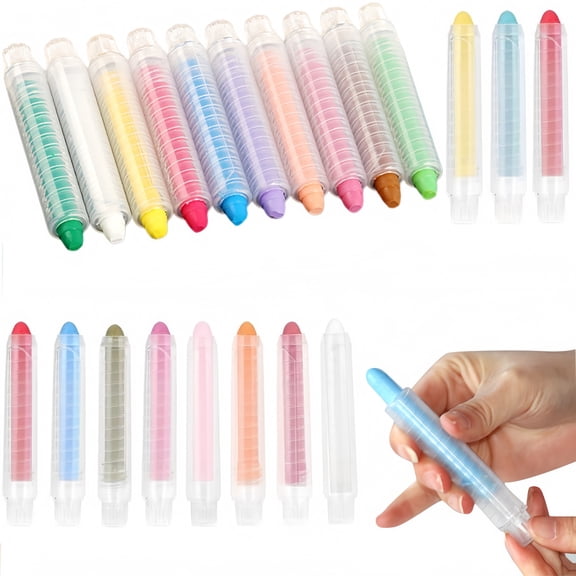 Dustless Chalk with Holder,Bexikou Drawing Writing Chalk,Toddlers Chalks for Outdoor Art Play,Washable Chalk Art Tool for Blackboard Drawing Writing