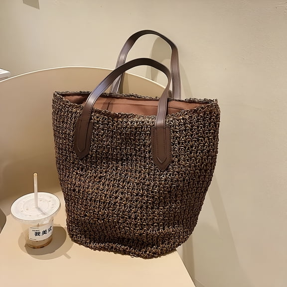 GASTROPOD Summer Beach Bags For Women Handmade Rattan Woven Shoulder Bags Large Capacity Straw Bag Bohemian Casual Travel Handbag Totes