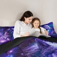 thumbnail image 5 of jejeloiu Jungle Animal Wolves Bedding Comforter Set,Galaxy Starry Sky Twin Comforter Sets,Purple Black Bedding Set For Girls Boys,Breathable Home Decor Reversible,2 Pieces, 5 of 8