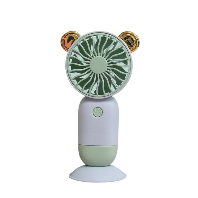 B Handheld Fan Desktop Fan Portable Mini Fan With Large Wind Power Usb Charging Cartoon Design For Summer Home Office Kids 4.33 X 2.76 X 1.97In Box 0.66Lb