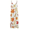 thumbnail image 4 of Autumn Harvest Maple Leaves Thanksgiving Sleeveless Dress Woman Fashion Long Dresses Women's Summer Suit Dress Summer 2025 Women, 4 of 7