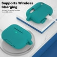 thumbnail image 3 of AirPods Pro 2nd Generation Case Cover, Protective Silicone Skin Accessories with Keychain for Women Men for Apple AirPods Pro Gen 2(2022), Front LED Visible-Teal, 3 of 5