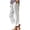 White, variant on WCMZJ Women's Summer Casual Linen Pants Elastic Waist Loose Fit Straight Leg Crop Pants Beach Trousers with Pockets