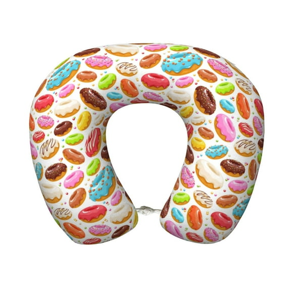 Balery Color Donut Neck Pillow for Traveling, Upgraded Travel Neck Pillow for Airplane 100% Pure Memory Foam Travel Pillow for Flight Headrest Sleep