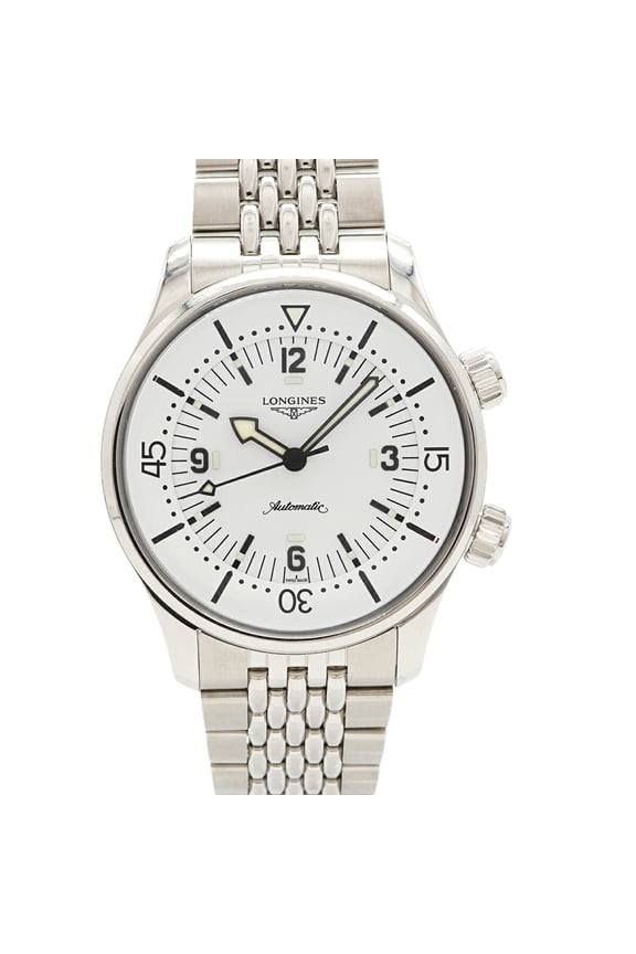 Pre-Owned Longines Legend Diver L3.764.4 White Dial Men's Watch
