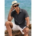 thumbnail image 4 of RICHCOIN Men's Linen Shirts Short Sleeve Casual Shirts Button Down Shirt for Men Summer Beach Shirt, 4 of 7