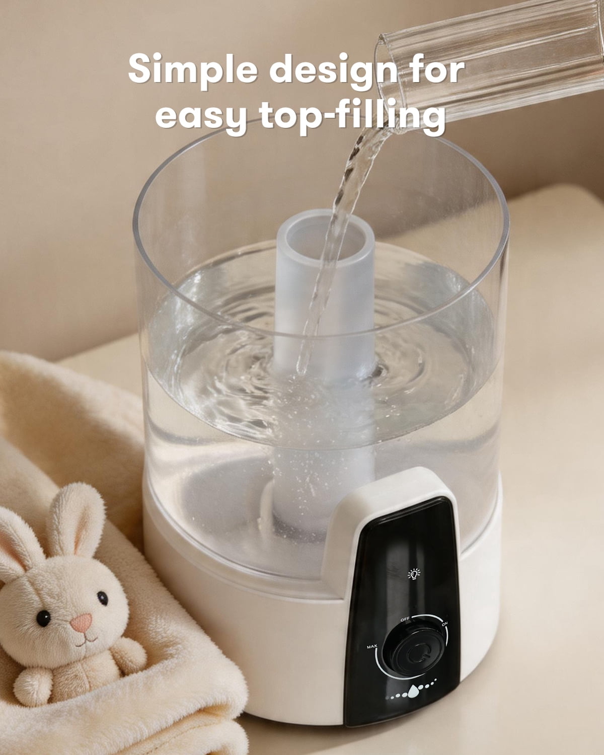 Humidifiers for Room Bedroom,1.06Gal(4L) Dishwasher-Safe Tank, 3-in-1 Humidifier & Aroma Diffuser & Night Light, Top Fill, Easy to Clean, Auto Shut-Off, Home, Baby Nursery, White