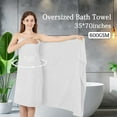 thumbnail image 2 of Extra Large Bath Towels Set 35x70 Inches - White Luxury 600 GSM Oversized Bath Sheet Towel,Ultra Soft Microfiber - Quick Dry,Highly Absorbent Shower Towels Spa Hotel Bathroom Towel Set (4-Pack), 2 of 19