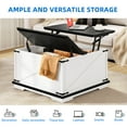 thumbnail image 5 of Dextrus Farmhouse Square Lift Top Coffee Table with Storage, Wood Center Table for Living Room, White and Black, 5 of 7