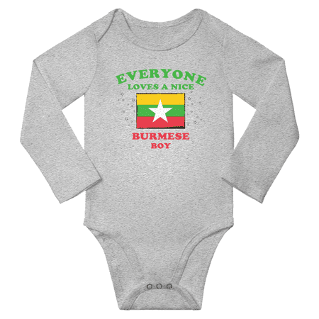 

Everyone Loves a Nice Burmese Boy Baby Long Slevve Bodysuit (Gray 18-24 Months)