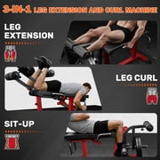 3 In 1 Leg Extension and Curl Machine, 440LBS Adjustable Leg Curl Machine for Home Gym, Seated Leg Extenn and Lying Curl Machine for Lower Body Workouts