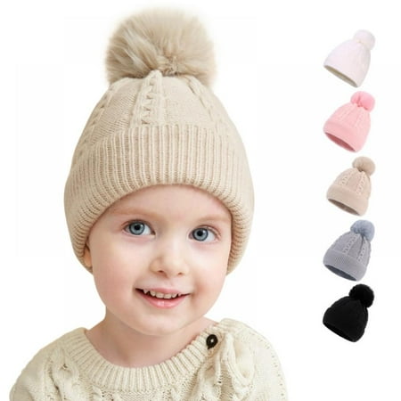 

5PCS Baby Beanie Hat Infant Newborn Toddler Winter Warm Knit Cap for Little Boys Girls Winter Warm Hat