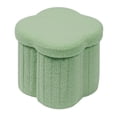 thumbnail image 3 of PINPLUS 12.6" Green Ottoman Storage Box, Folding Storage Seat Box, Small Footstool For Living Room, Kid's Toy Chest Box, Teddy Flower Shape,, 3 of 7