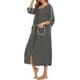 thumbnail image 3 of Batas de mujer, batas de baño con cremallera, manga corta/larga, suave, con bolsillos, ropa de dormir, 77, 3 of 5