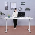 thumbnail image 4 of ApexDesk Elite Series 60" W Electric Height Adjustable Standing Desk (Memory Controller, 60" White Top, Off-White Frame), 4 of 5