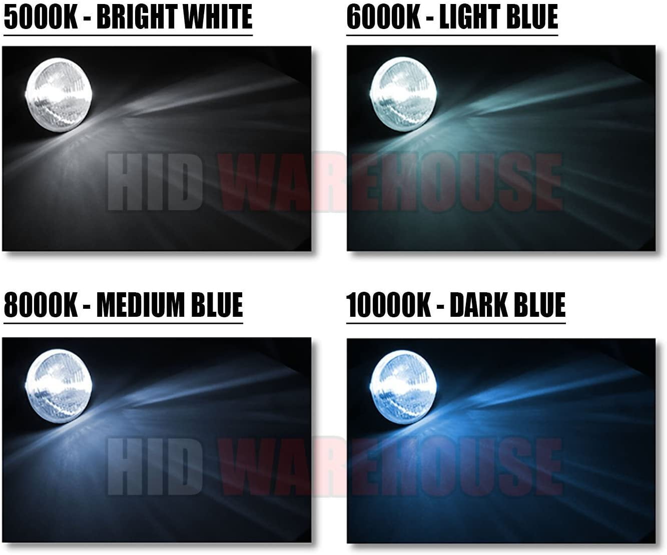Dark Blue 9006 10000K HID-Warehouse AC HID Xenon Replacement Bulbs 1 Pair 