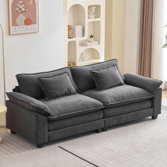 Ipking Sofa Sleeper Cloud Couch for Living Room, (2 seat),Grey