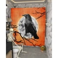 thumbnail image 5 of Halloween Crow Shower Curtain Set ，Waterproof Fabric Shower Curtains Classic Moon Branches Orange Retro Art Shower Curtains for Bathroom,Bathroom Decor 54x"78", 5 of 6
