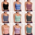 thumbnail image 3 of Camisola 2 en 1 para mujer Sujetador deportivo Almohadilla extraíble Tirantes cruzados Chaleco, 3 of 8