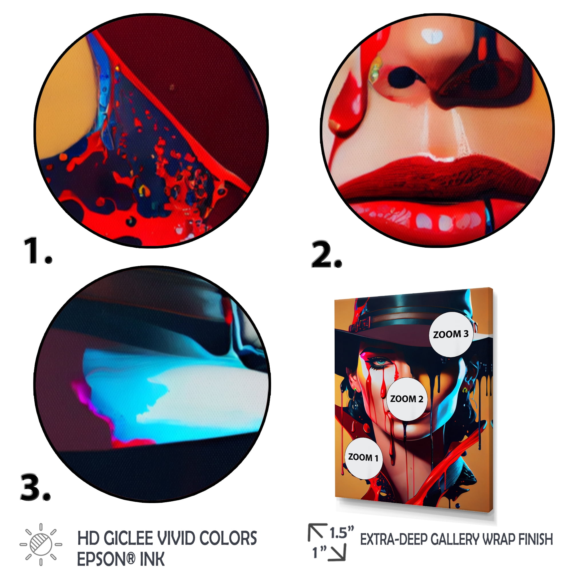 Designart Female Criminal Mastermind VI Canvas Wall Art