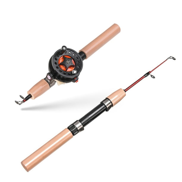 Lutabuo Ice Winter Fishing Rod with Reel Combo Outdoor Feeder Fishing Pole  Wheel Set 