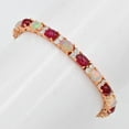 thumbnail image 3 of Natural Opal & Ruby Cabochon Bracelet, 925 Sterling Silver, Tennis Bracelet, October Birthstone, Ruby Jewelry, Bridal Bracelet, Gift For Her, 3 of 6