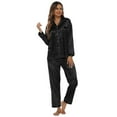 thumbnail image 2 of Silk Satin Pajama Sets For Women Button Down Sleepwear Loungewear, 2 of 3