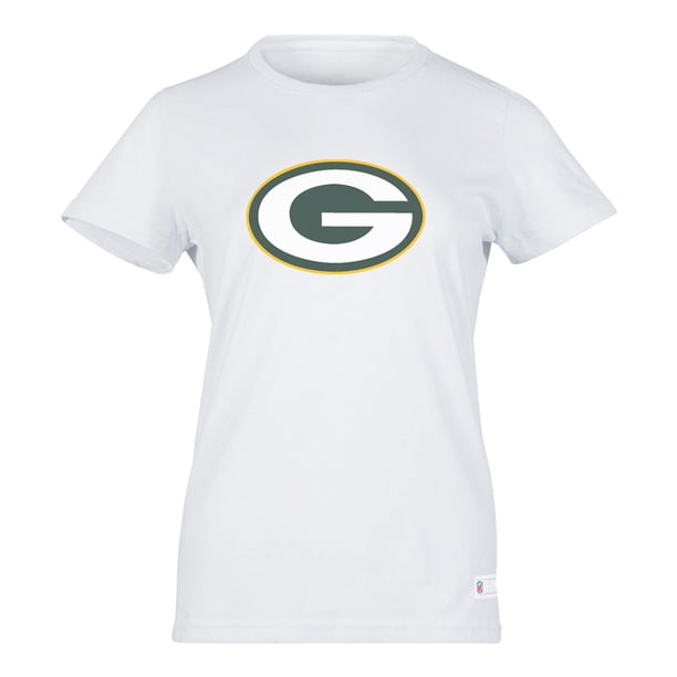 NFL Playera Aficionado Básica Green Bay Packers Blanco para Mujer, Talla Chica
