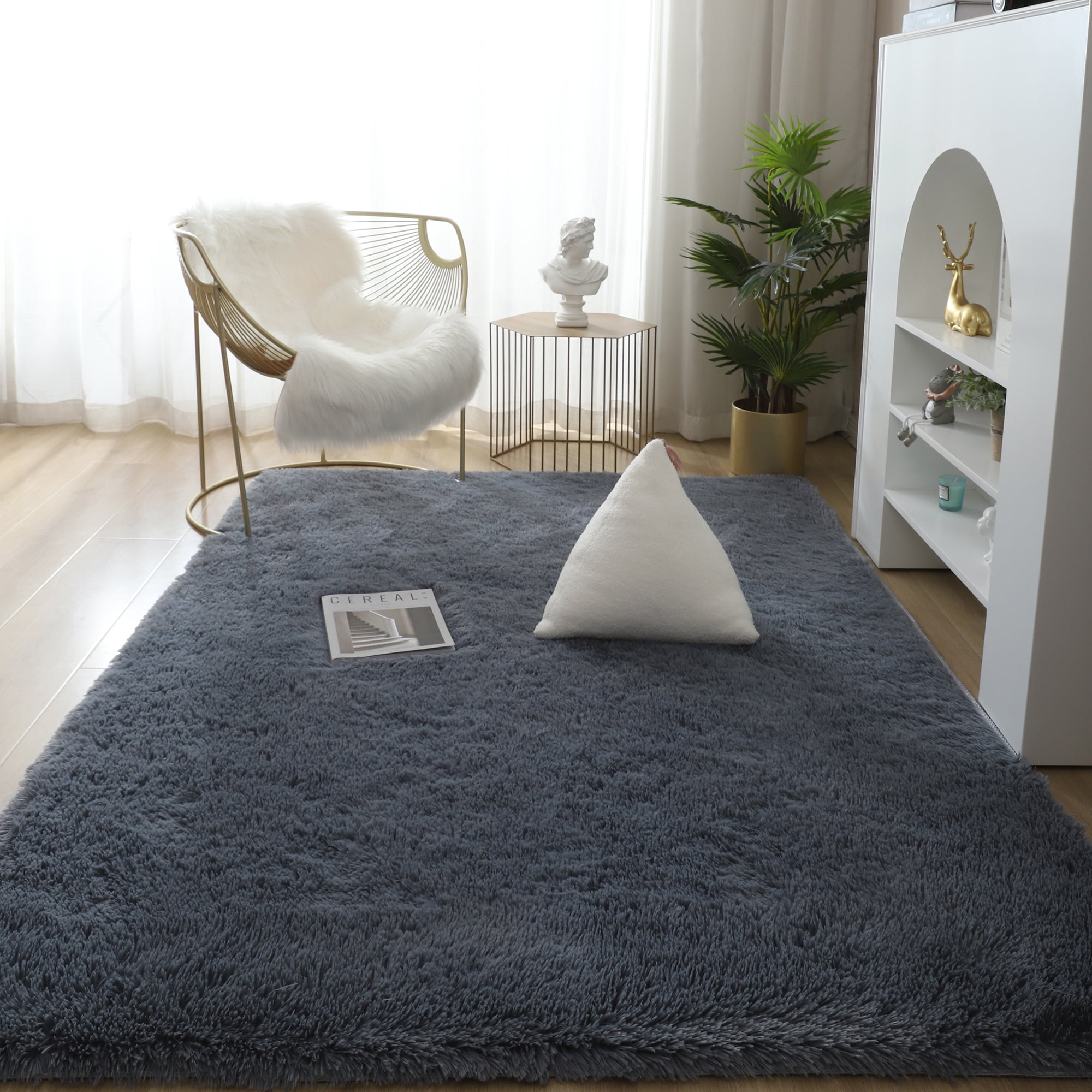 Faux Fur Sheepskin Area Rugs Fluffy Yoga Carpet Living Room Bedroom Floor Rug 