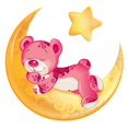 thumbnail image 3 of CafePress - Pink Sleepy Teddy On Moon - Women's Light Pajamas, 3 of 4
