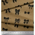 thumbnail image 3 of Soimoi Brown Rayon Crepe Fabric Bow & Dots Print Fabric by the Yard 46 Inch Wide, 3 of 3