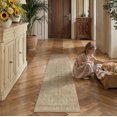 thumbnail image 3 of BERTHMEER 2'x6' Runner Rugs for Hallway Kitchen Entryway Bedroom Bathroom Entrance Oriental Floral Vintage Farmhouse Machine Washable Non-slip Traditional Distressed rugs, Golden Brown, 3 of 6