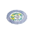 thumbnail image 3 of Juego 5 Platos Galerias El Triunfo Metal Cuadros Azules Con Blanco Y Frutas 33cm, 3 of 4