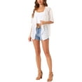 thumbnail image 2 of INSPIRE CHIC Women's Swiss Dots Cardigan Short Sleeve Cover Up Open Front Kimono Cardigans, 2 of 5